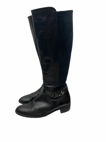 AQUATALIA Riding Boots Leather Olita Calf Tall Weatherproof 7.5 Black