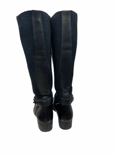 AQUATALIA Riding Boots Leather Olita Calf Tall Weatherproof 7.5 Black