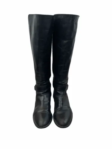 AQUATALIA Riding Boots Leather Olita Calf Tall Weatherproof 7.5 Black
