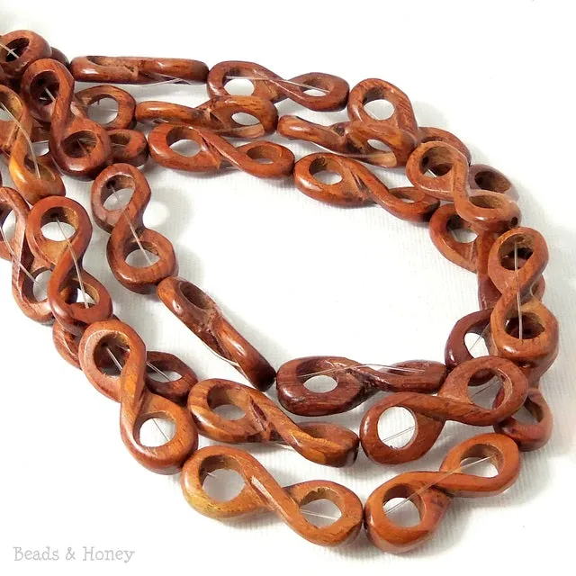 Bayong Wood Bead Infinity Link 28x10mm (16 Inch Strand)
