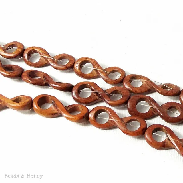 Bayong Wood Bead Infinity Link 28x10mm (16 Inch Strand)