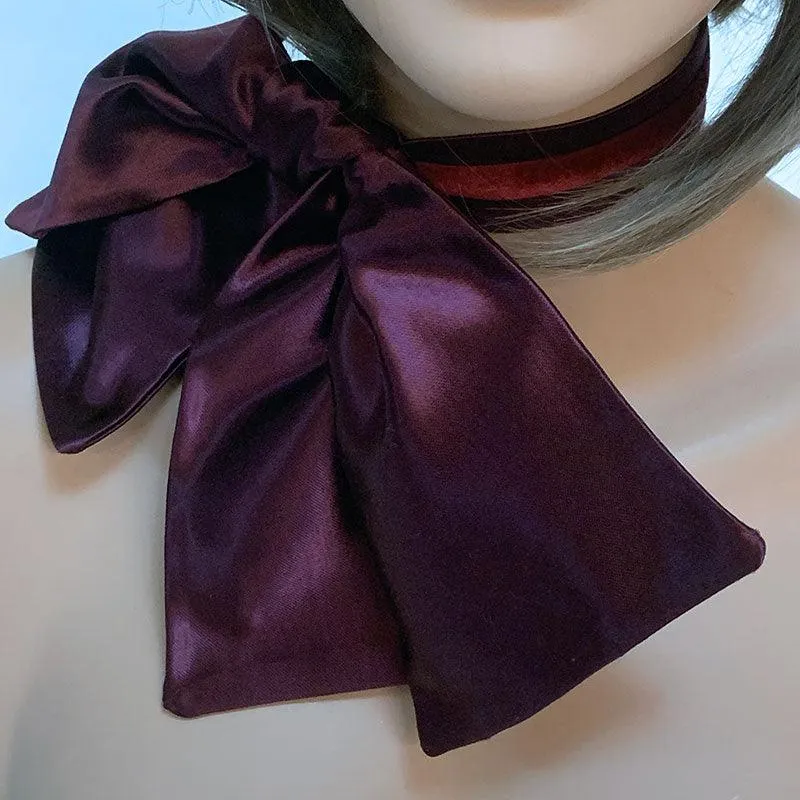 Burgundy Bow Choker