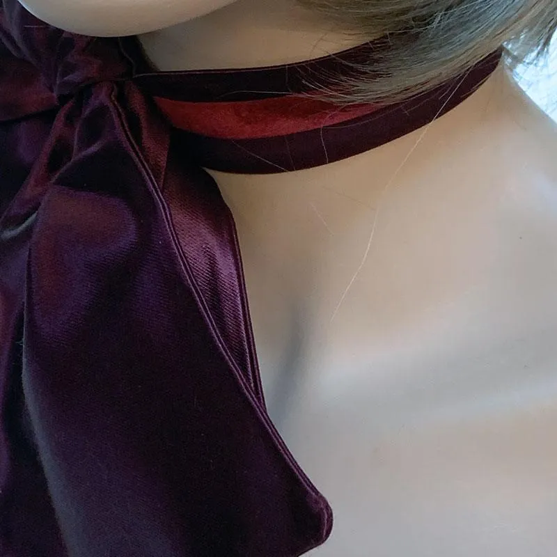 Burgundy Bow Choker