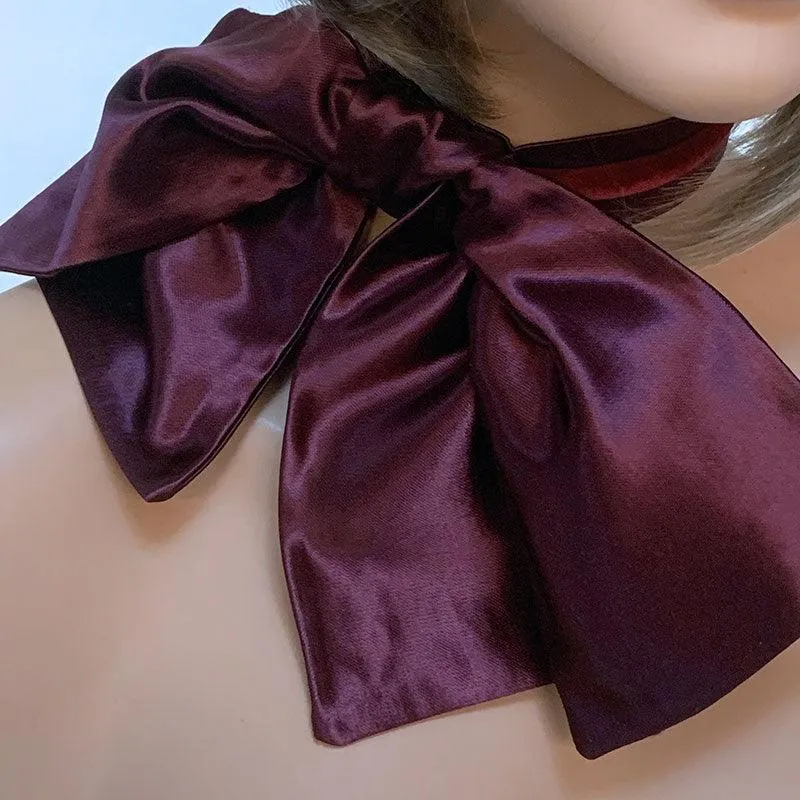 Burgundy Bow Choker