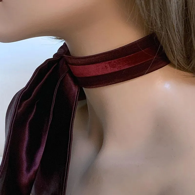 Burgundy Bow Choker