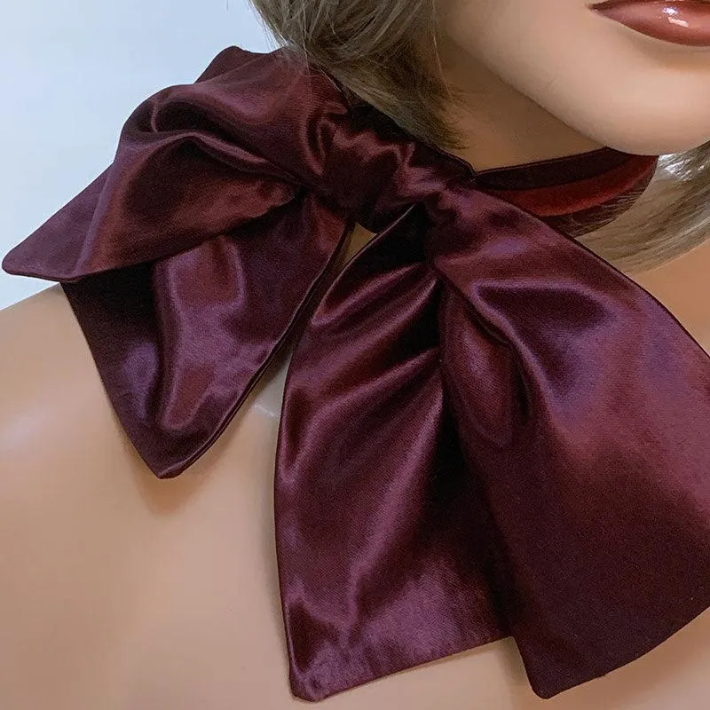 Burgundy Bow Choker