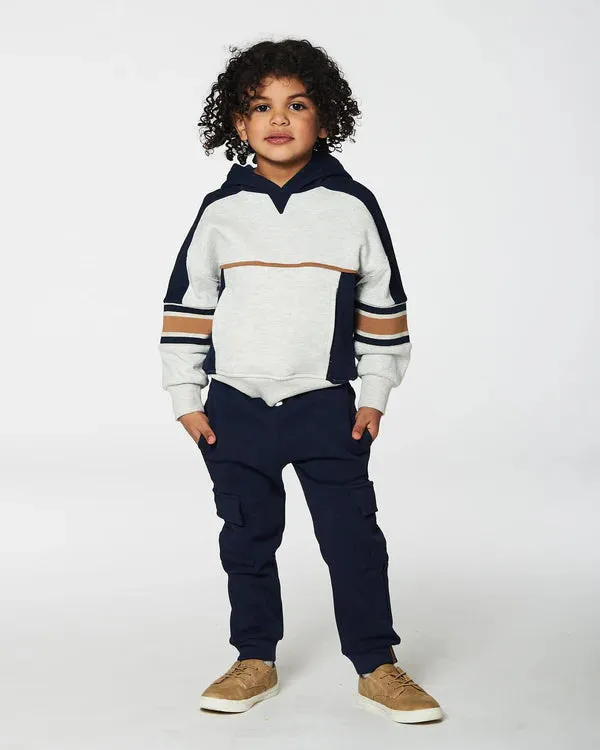 Deux Par Deux Fleece Sweatpants with Cargo Pockets - Navy