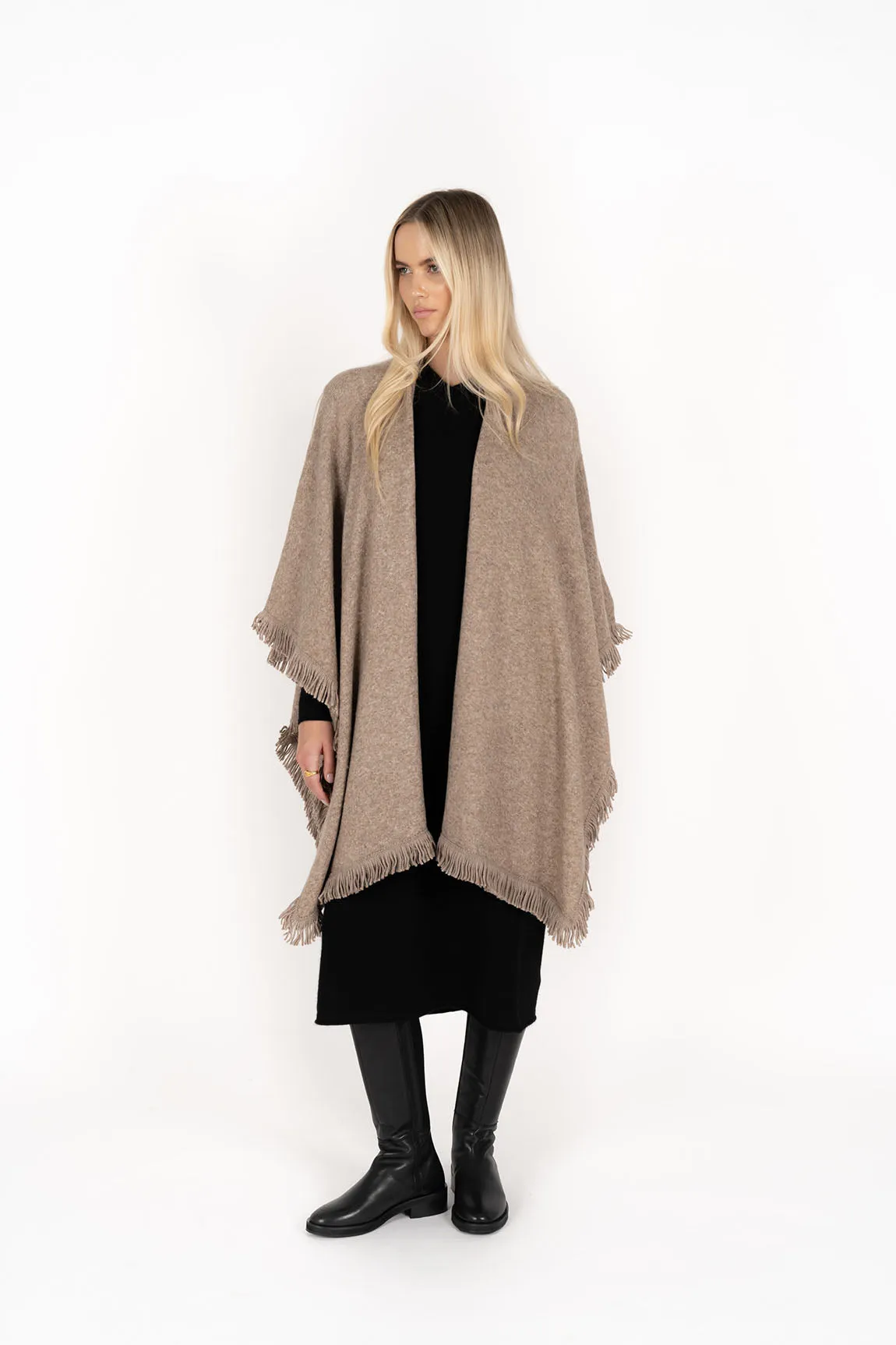 Fringe Wrap - Hazelnut