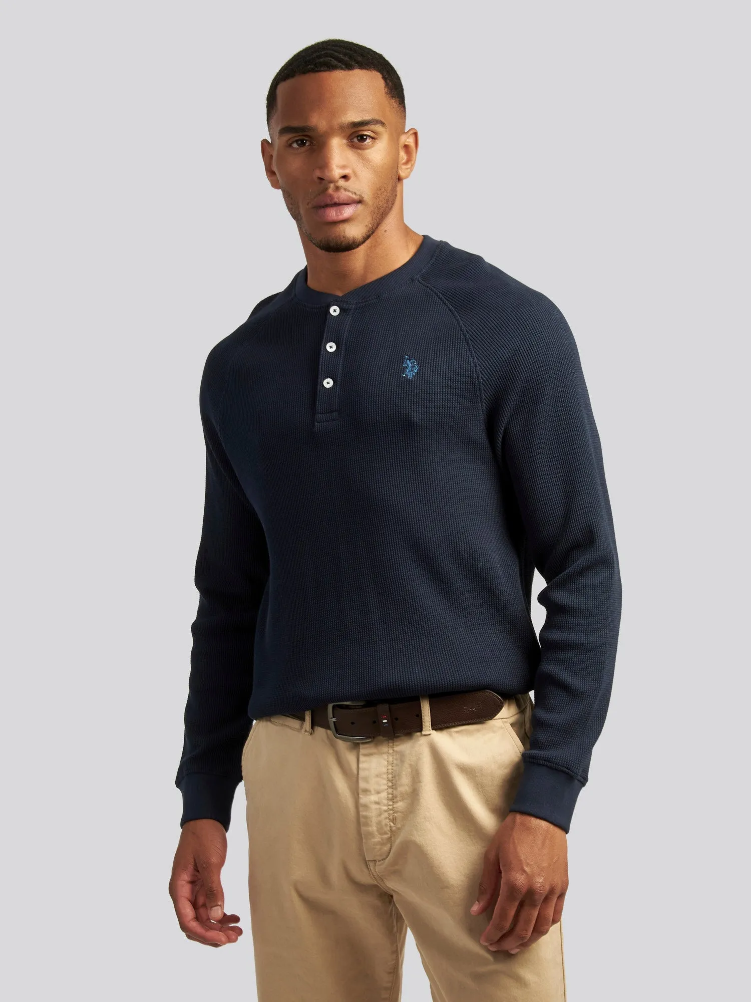Mens Raglan Long Sleeved T-Shirt in Navy Blue