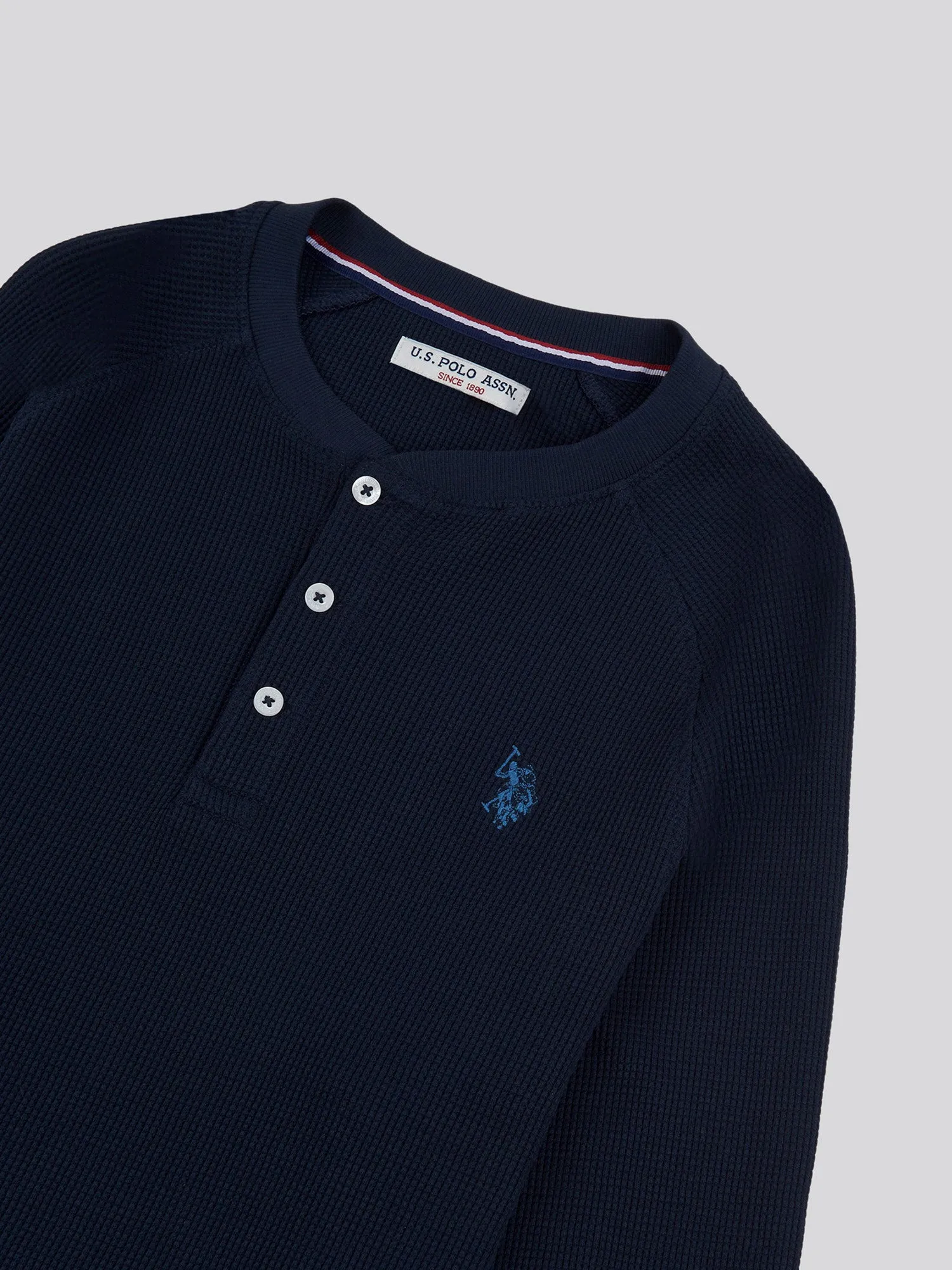 Mens Raglan Long Sleeved T-Shirt in Navy Blue