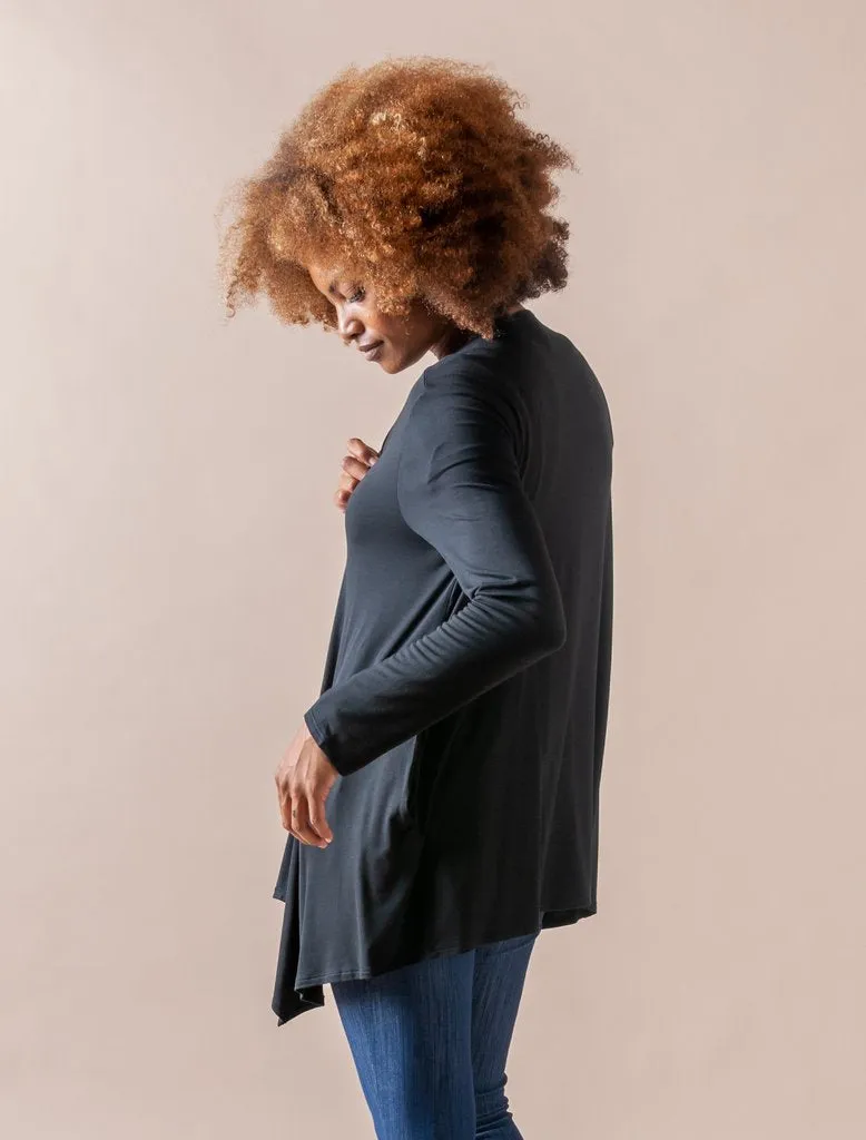 Waterfall Cardigan in Black